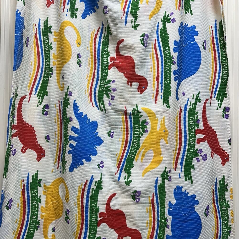 Vtg Sears Kids Children Dinosaur ToughCord Bedspread Cover Blanket 60x84 READ